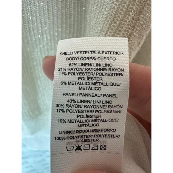 Lucky Brand lightweight coastal sweater tank top chiffon lining loose weave - Picture 7 of 11